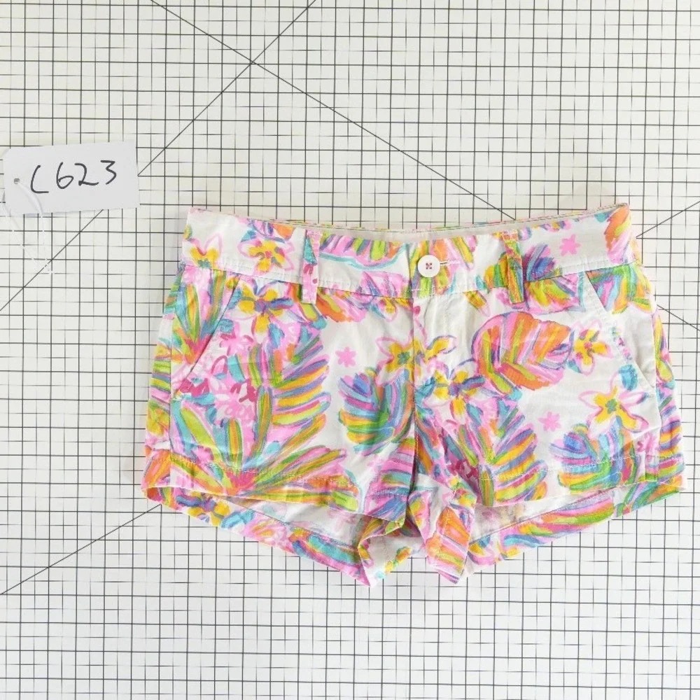 Lilly Pulitzer Shorts Women's Size 4 Multicolor Tropical Floral‎ Walsh Cotton
